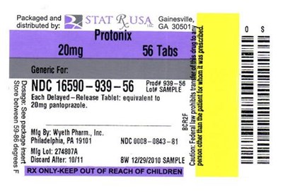 Label Image (Protonix 20mg Label 939)